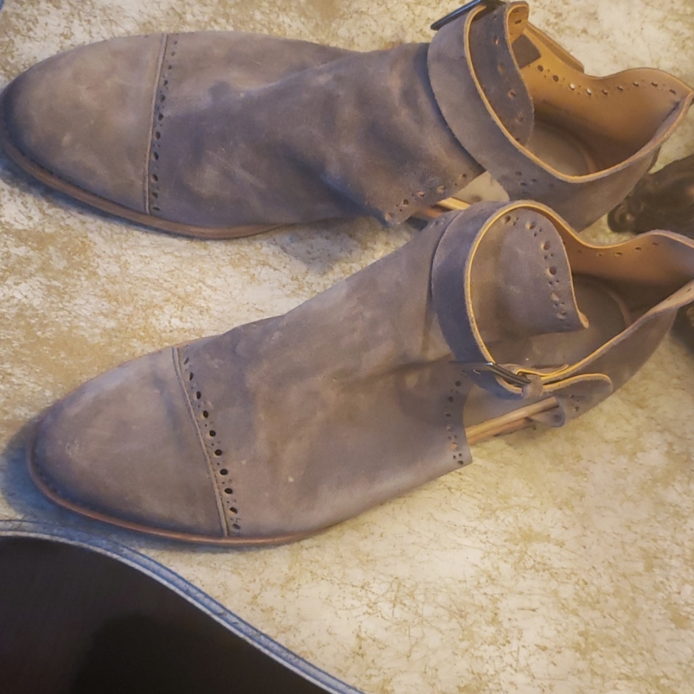 The Office of Angela Scott suede booties "Mr. Ed",